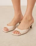 [ASOS DESIGN] ASOS DESIGN Hailey mid-heel mules in off white 39 Off white