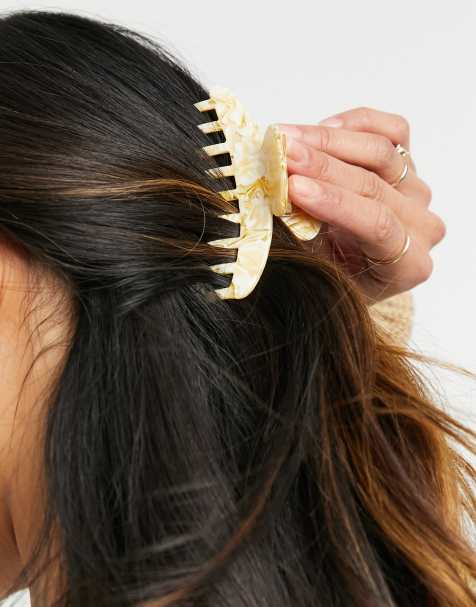 ASOS DESIGN hair claw in bone - view 1