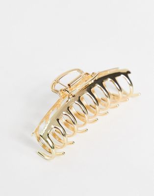 ASOS DESIGN hair claw in minimal design in gold tone