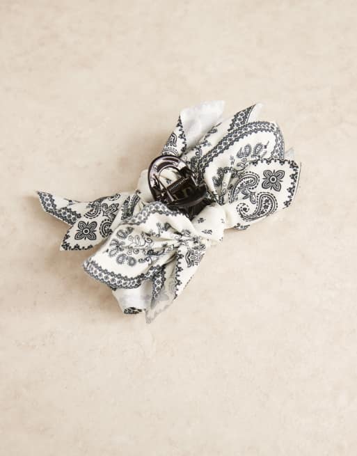 ASOS DESIGN hair claw with fabric bandana print