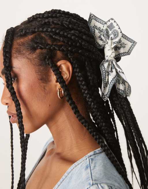 ASOS DESIGN hair claw with fabric bandana print