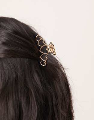 Asos Design Hair Claw With Heart Design