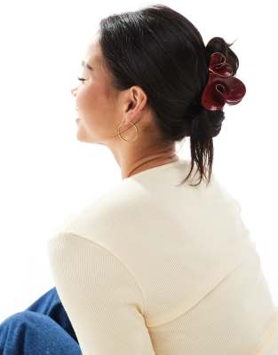 Asos Design Hair Claw With Heart Design