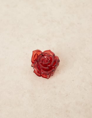 Asos Design Hair Claw With Rose Design