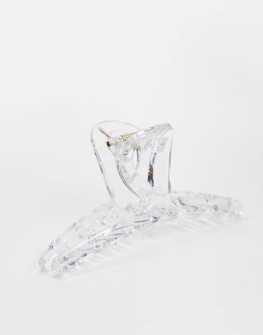 ASOS DESIGN hair clip claw in clear resin ASOS
