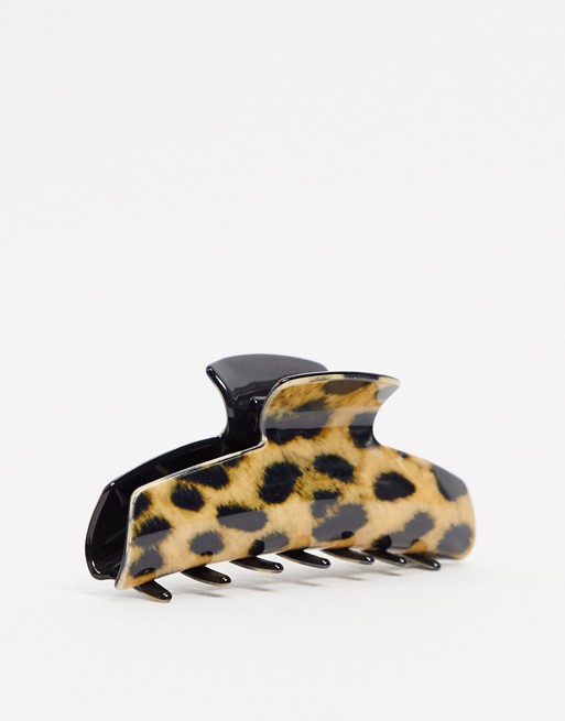 ASOS DESIGN hair clip in leopard print claw design