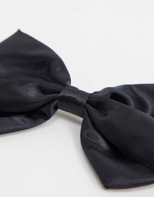 ASOS DESIGN hair clip with satin bow in black, 4 of 4