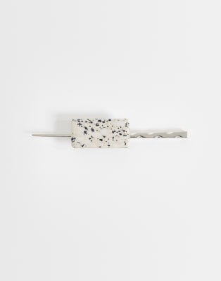 Asos Design Hair Pin With Faux Dalmatian Design In Multi