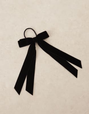 Asos Design Hairband With Bow Detail In Black