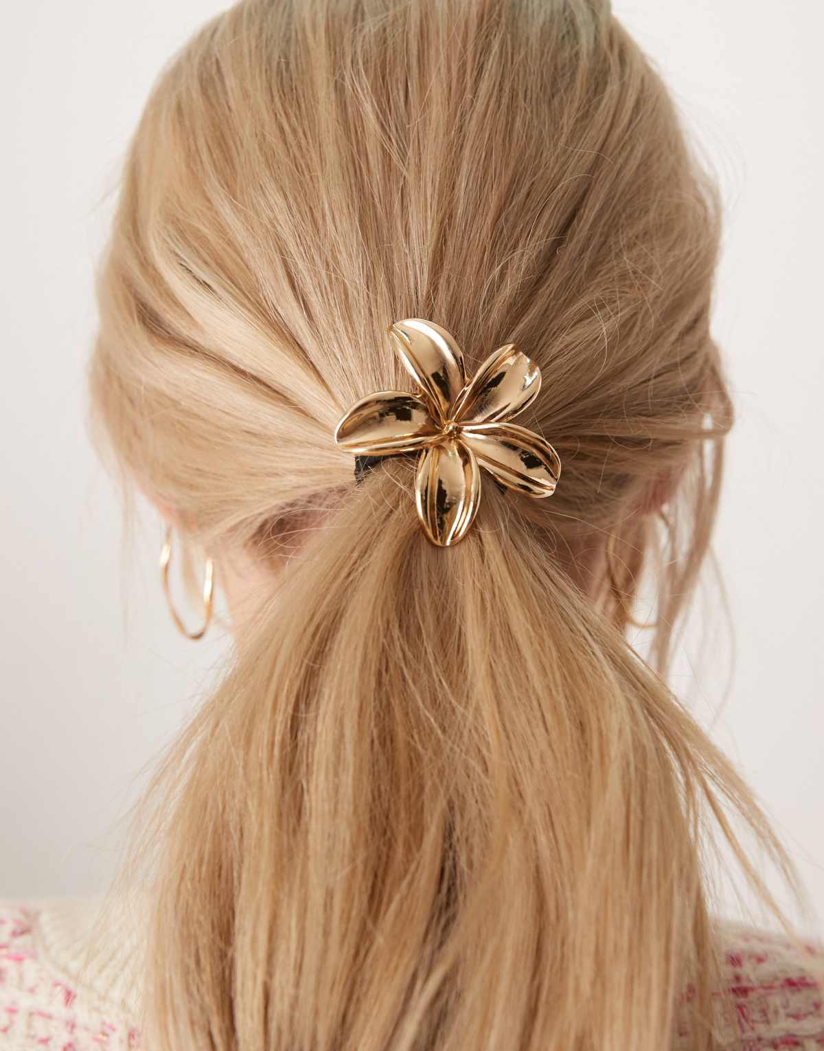 ASOS DESIGN hairband with metal flower detail in gold tone
