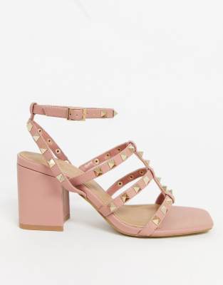 asos pink heeled sandals