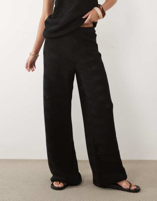 ASOS DESIGN – Häkelhose in Schwarz, 4 von 5