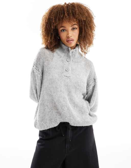 Half deals button sweater