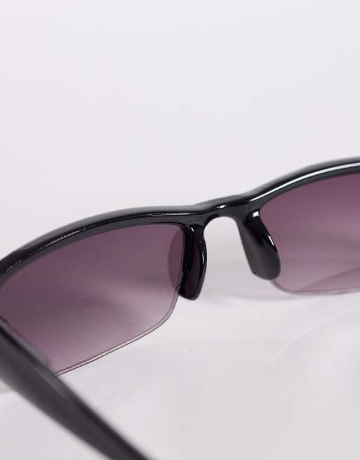 ASOS DESIGN  half frame square sunglasses with black smoke lens, 2 of 3