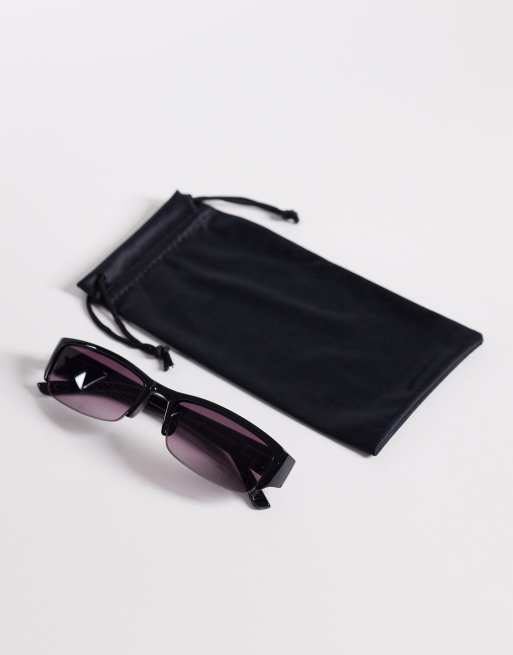 ASOS DESIGN  half frame square sunglasses with black smoke lens, 3 of 3