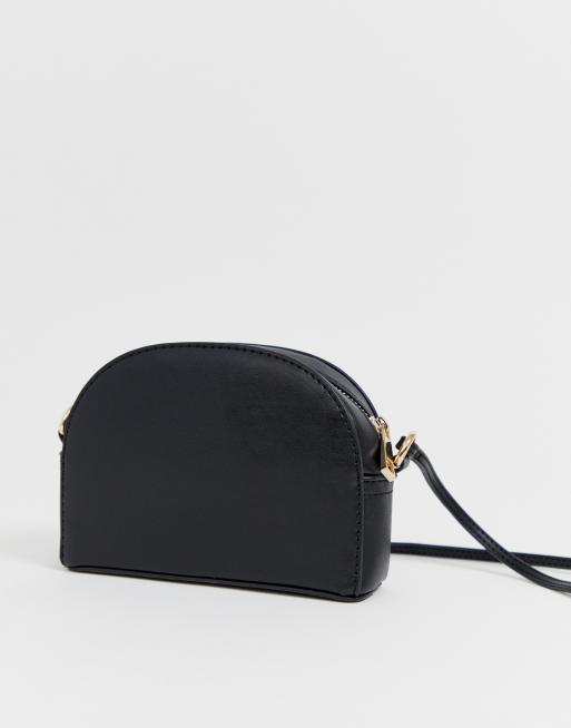 ASOS DESIGN half moon cross body bag in black faux leather