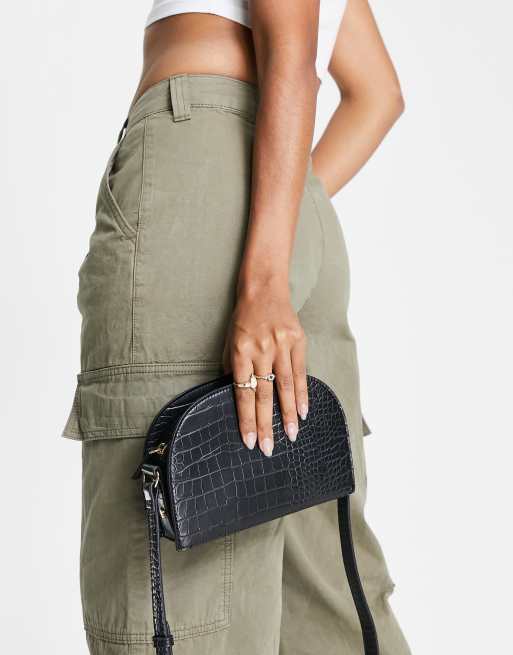 Asos black croc discount bag