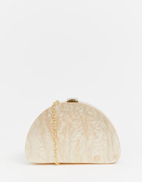 ASOS DESIGN half moon marble clutch bag