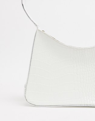 white croc shoulder bag