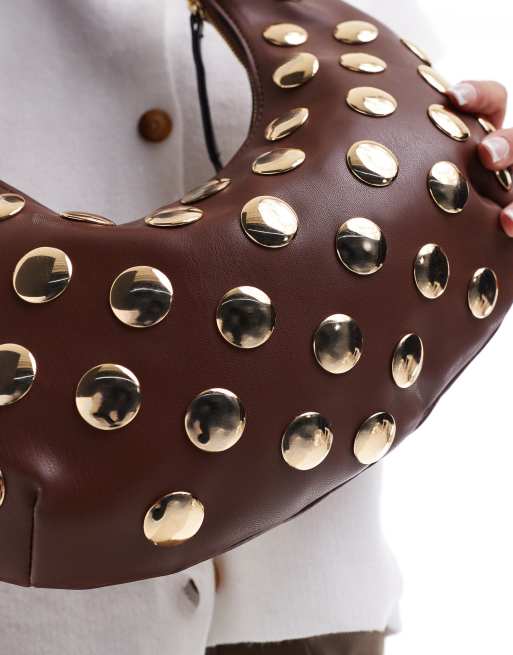 Studded Chocolate cheapest Hobo bag