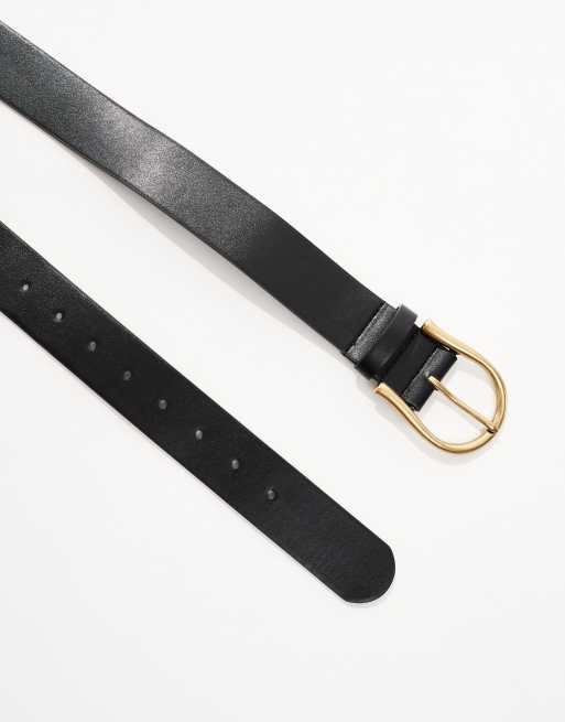 ASOS DESIGN half moon waist and hip jeans belt in black, 2 of 3