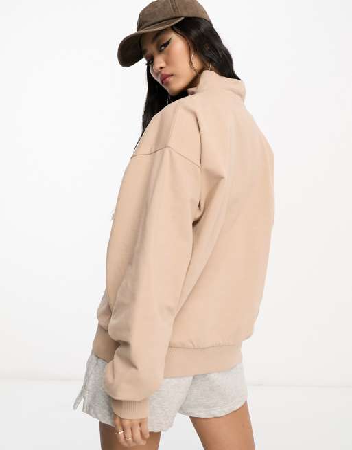 ASOS DESIGN half zip arizona graphic sweatshirt in taupe, 2 of 4
