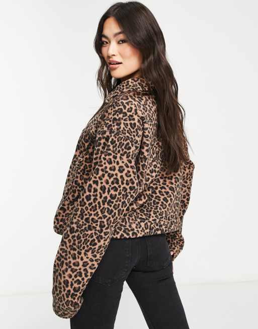 Leopard print discount half zip fleece