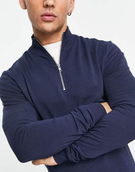 Navy half hot sale zip sweatshirt