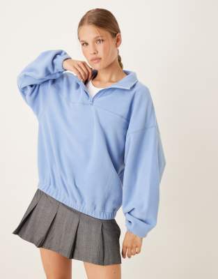 half zip polar fleece dusky blue
