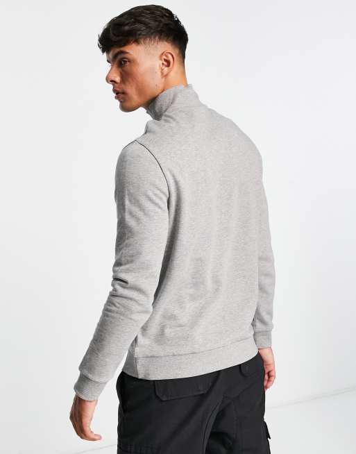 ASOS DESIGN half zip sweatshirt in gray heather