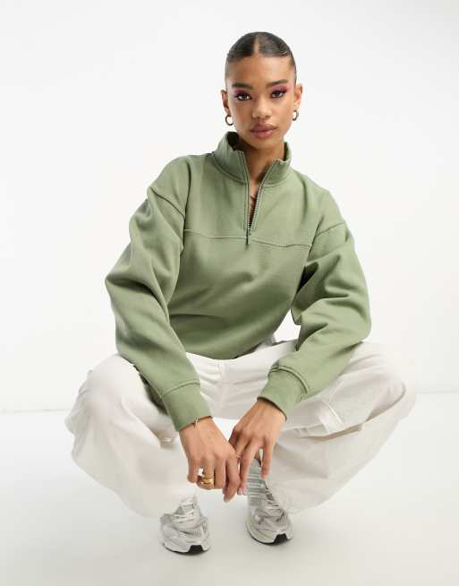 ASOS DESIGN oversized sweatshirt and disco legging co-ord in khaki