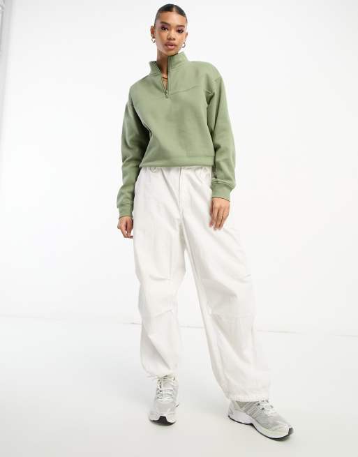 ASOS DESIGN oversized sweatshirt and disco legging co-ord in khaki