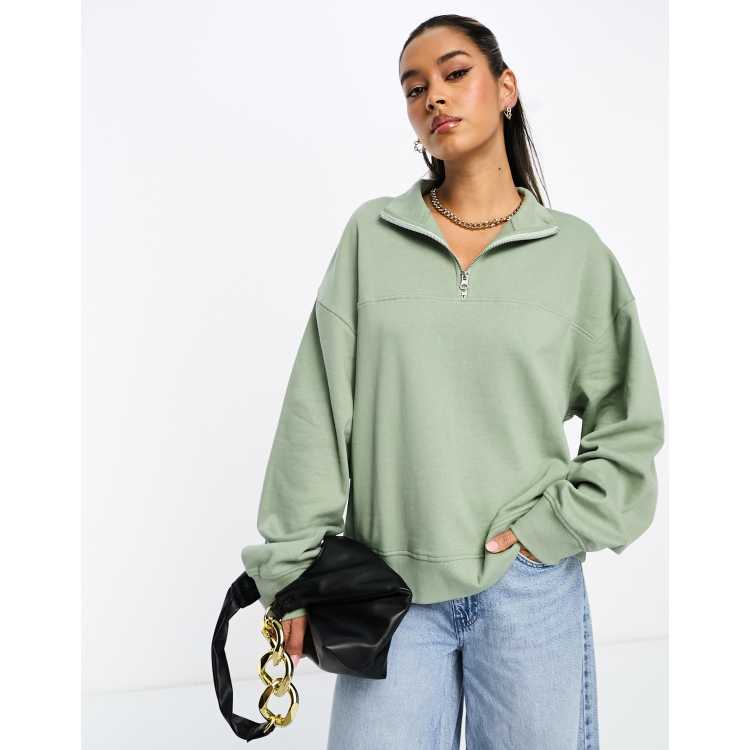 DEDICATED - Half-zip Sweatshirt Storuman in Green