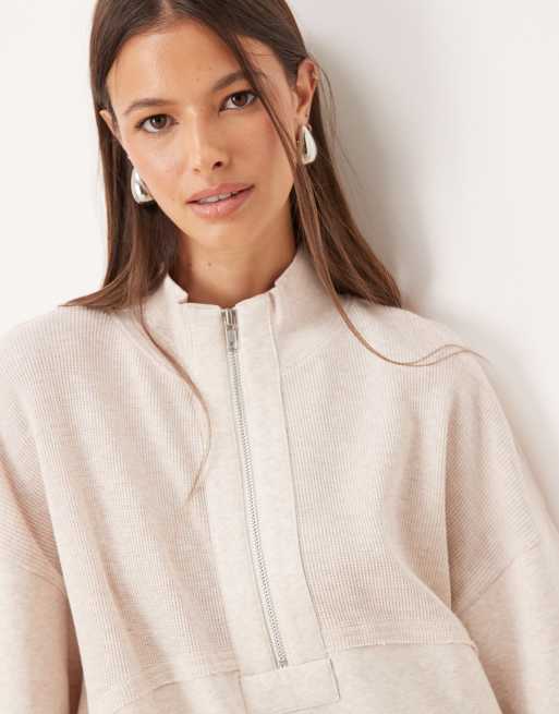 ◇新品◇【AMERICANA】 HALF SLEEVE SWEAT ベージュ Heritage Cotton Half-zip Sweater For Men | J.Crew