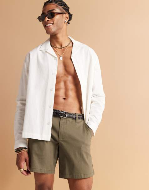 ASOS DESIGN - Halflange chinoshort in kaki - view 1