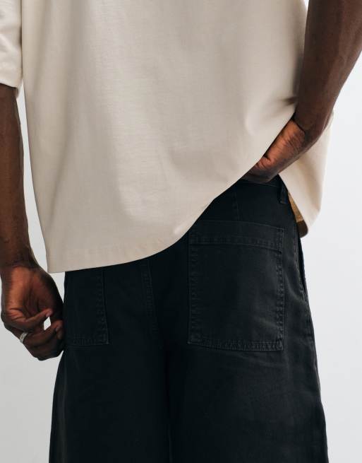 ASOS DESIGN - Halflange jort van keperstof in antracietgrijs, 5 van 5