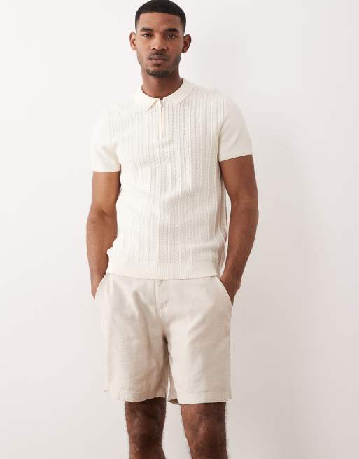 ASOS DESIGN - Halflange short van linnenmix met wijde pasvorm in stone, deel van co-ord set, 2 van 5