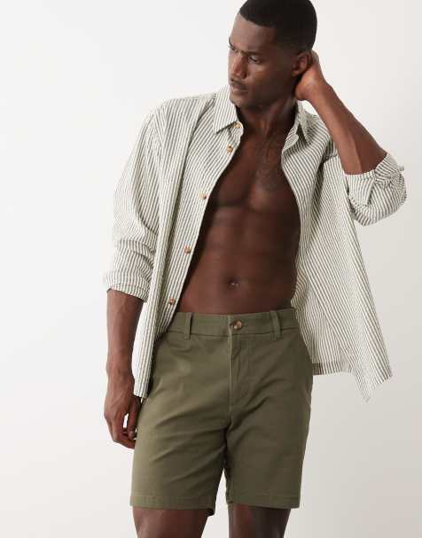 ASOS DESIGN - Halflange skinny-fit chinoshort in kaki - view 1