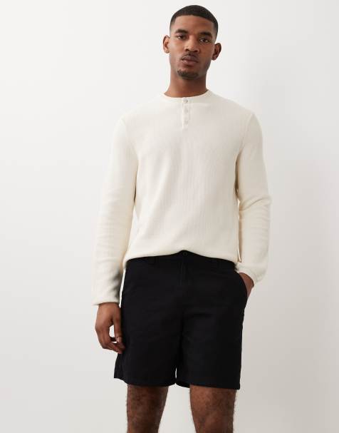 ASOS DESIGN - Halflange wijde chinoshort in zwart - view 1