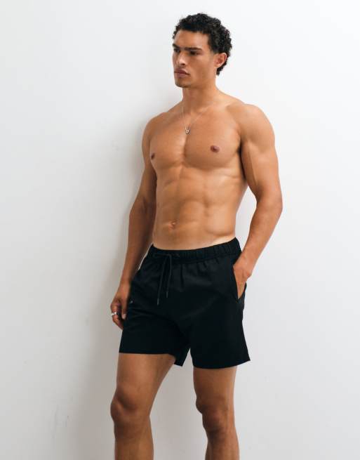 ASOS DESIGN - Halflange zwemshort in zwart, 5 van 5