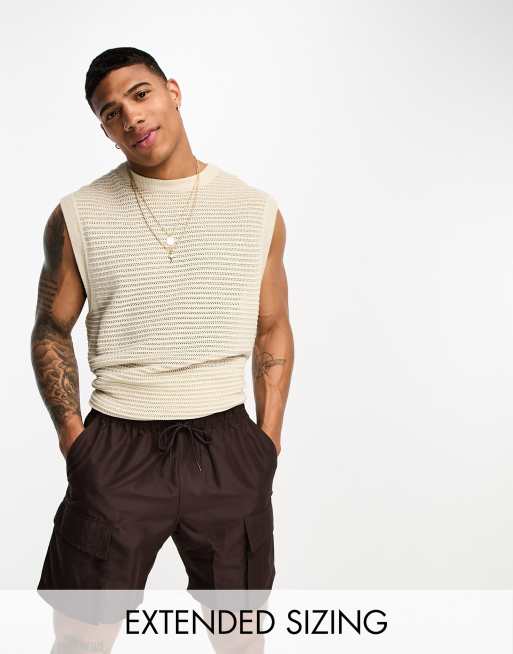 ASOS DESIGN - Halflange zwemshort met cargozakken in bruin