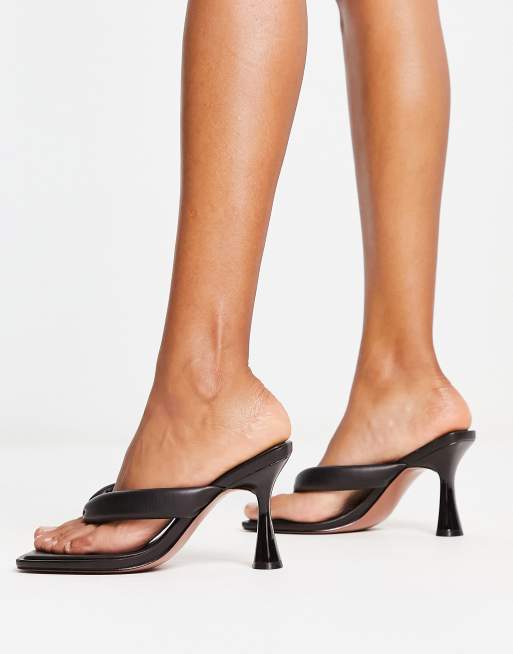 Boohoo Leather Toe Thong Sandals In Black, $17, Asos