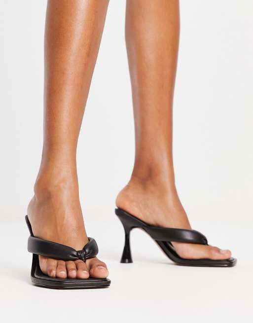 Boohoo Leather Toe Thong Sandals In Black, $17, Asos