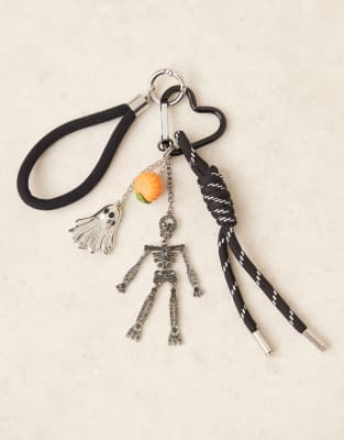 Asos Design Halloween Bag Charm In Metallic