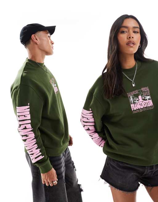 ASOS DESIGN Halloween – Bluza unisex oversize z nadrukiem z motywem „Frankenstein“, 2 z 4