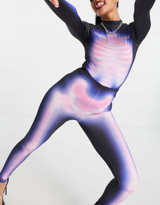 ASOS DESIGN Halloween body map leggings co-ord in skeleton print
