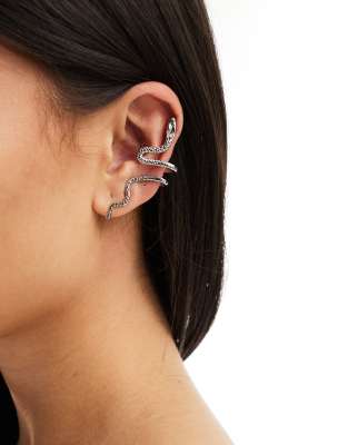 ASOS DESIGN - Halloween - Earcuff im Schlangen-Design-Silber