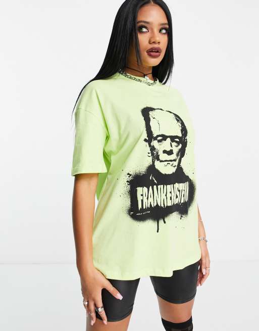 ASOS DESIGN – Halloween – Gul t-shirt i oversize med 