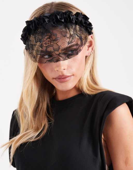 ASOS DESIGN Halloween headband with lace detail veil