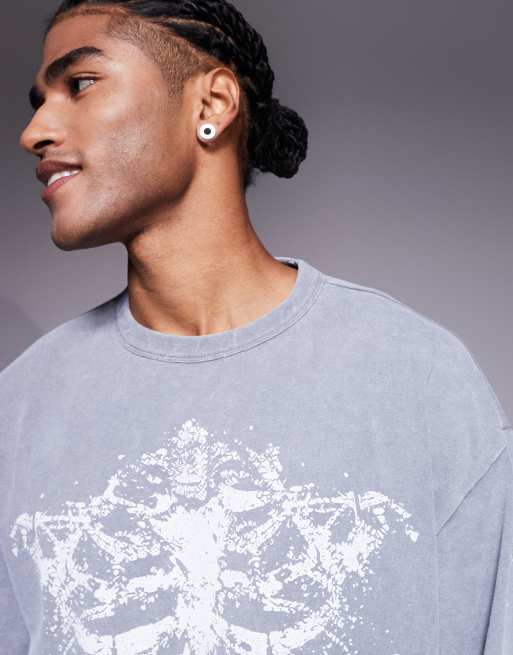 鶏舎 / WASHED HEAVY WEIGHT LONG SLEEVE Men's Oversized Cotton T-Shirts Crew Neck Heavyweight